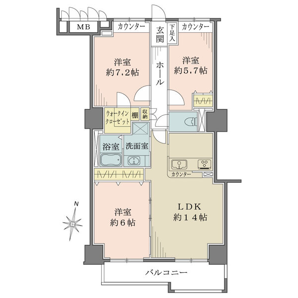 イーストコート８番街の間取図