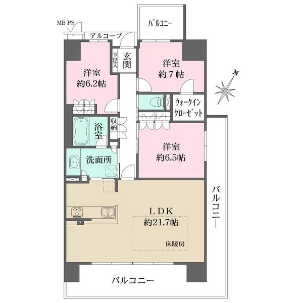 ワコーレシティ神戸三宮の間取図