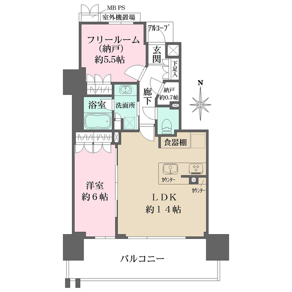 ワコーレザ・神戸旧居留地レジデンスタワーの間取図