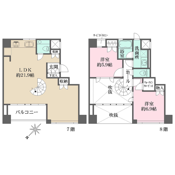アーバンビュー神戸三宮の間取図