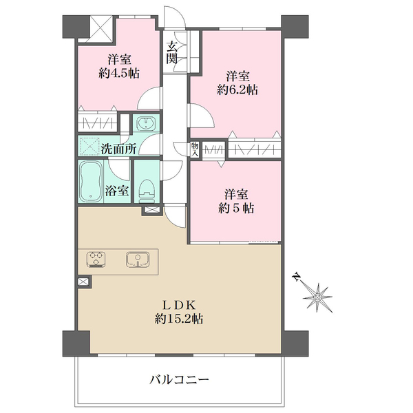 パークアーバン朝霧の間取図