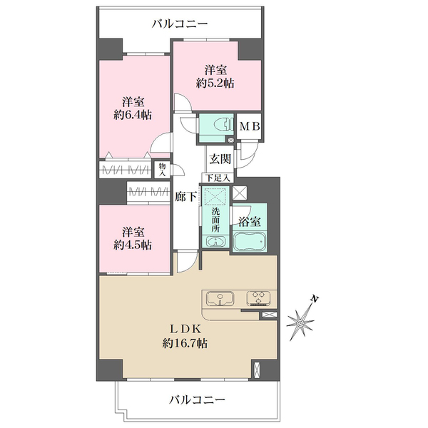 グランドメゾン三宮の間取図