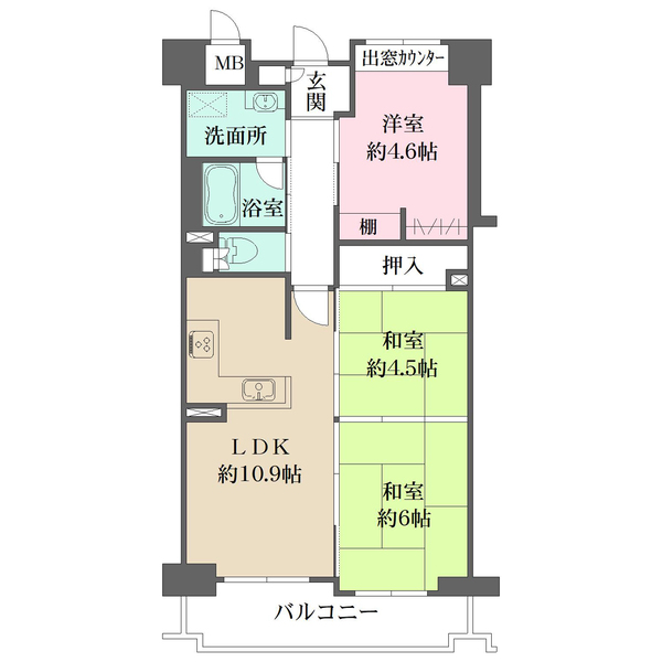 芦屋パインクレストの間取図
