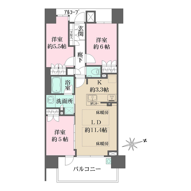 ザ・パークハウス宝塚の間取図