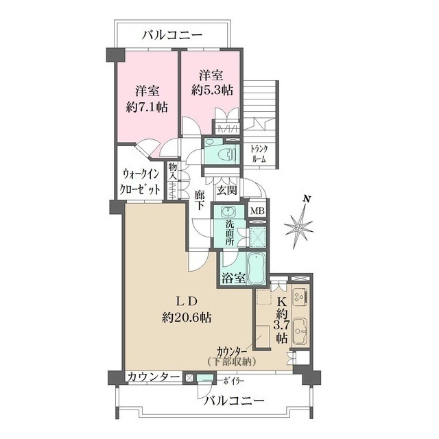 芦屋ソルステージュの間取図