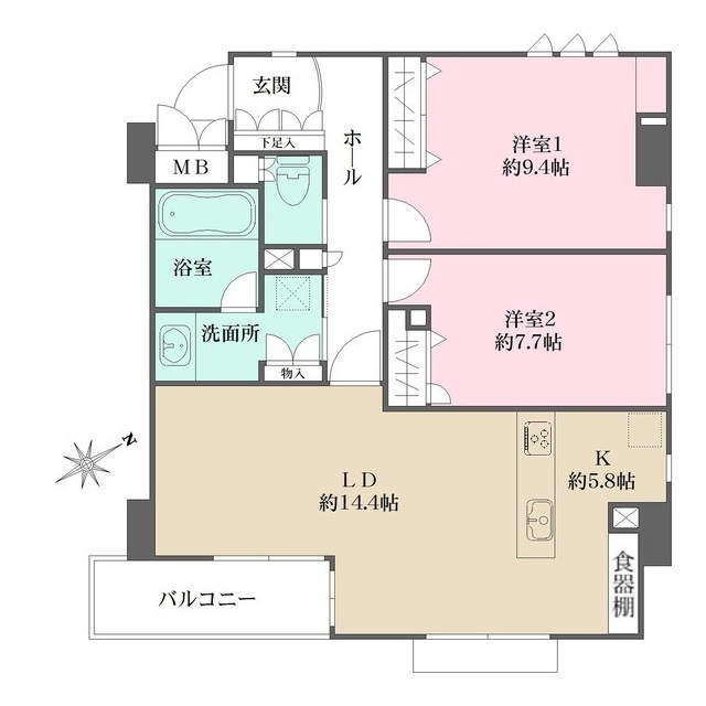 Ｃｒｏｓｓ　Ｓｅａｓｏｎ　甲子園の間取図