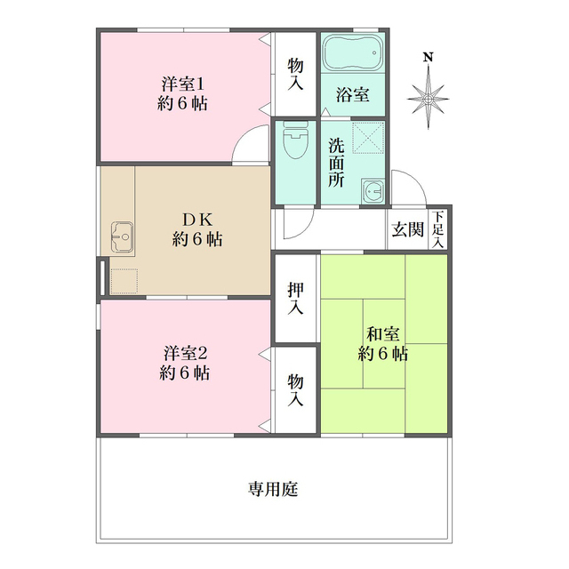 コンフォ大寿B棟の間取図