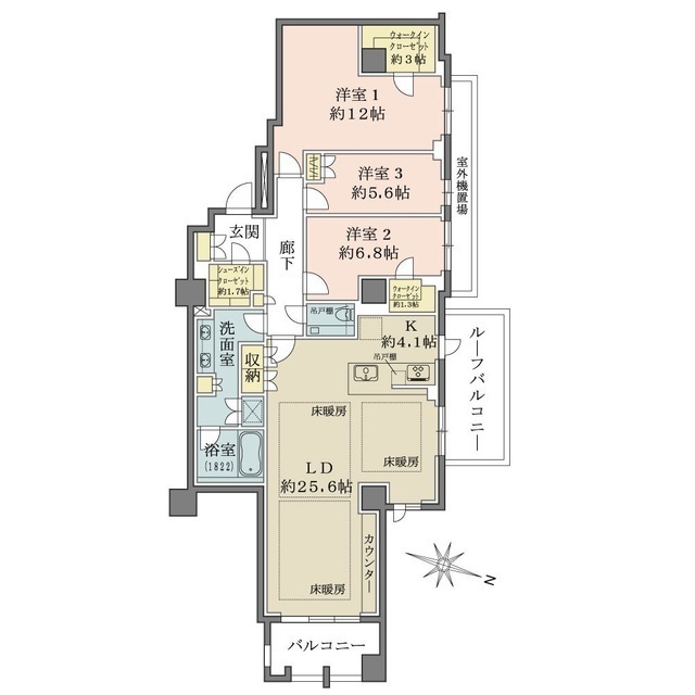 ザ・パークハウス芦屋川西町の間取図