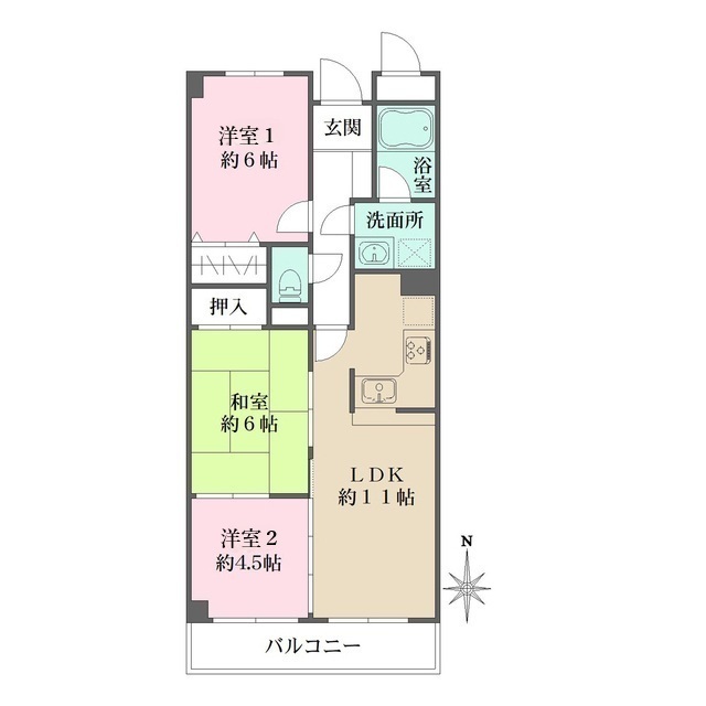 パラシオ苦楽園の間取図