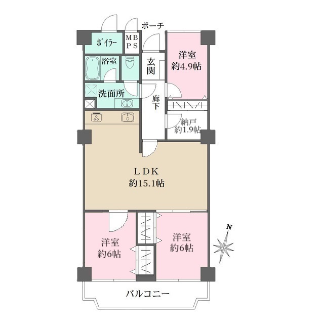 東芦屋ハイツの間取図