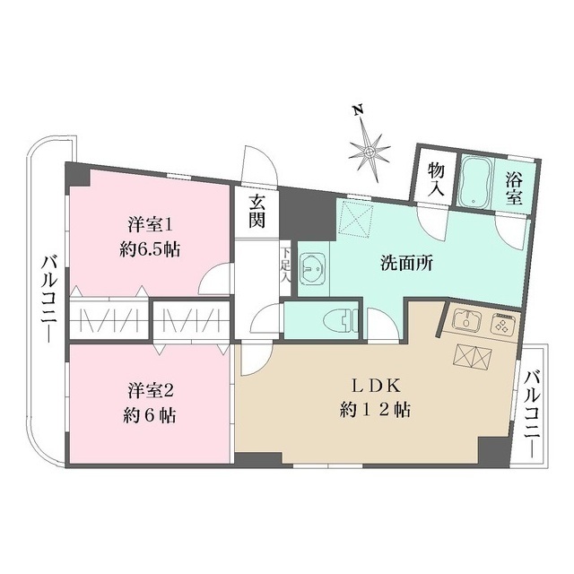 フローリ夙川の間取図