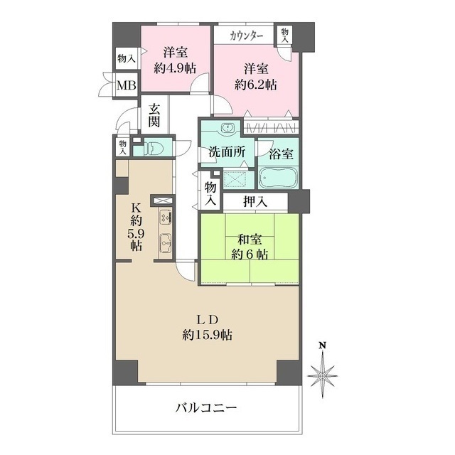 ラ・ヴィーダ西宮の間取図