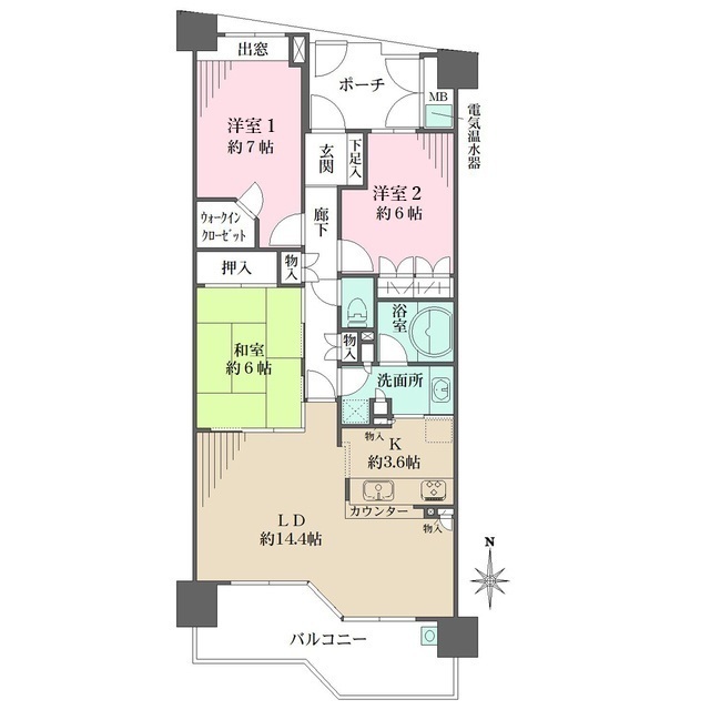 グランオアシス夙川香櫨園の間取図