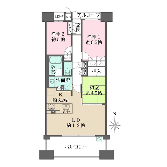 ＢＥＬＩＳＴＡ神戸旧居留地の間取図