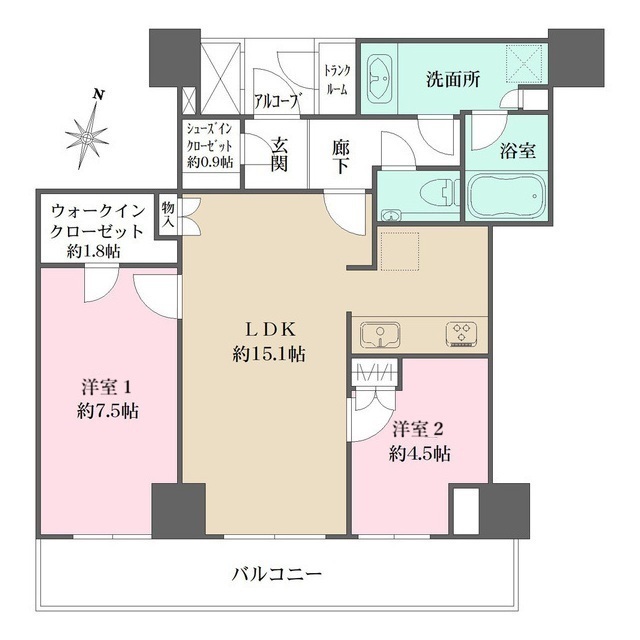 ザ・パークハウス神戸ハーバーランドタワーの間取図