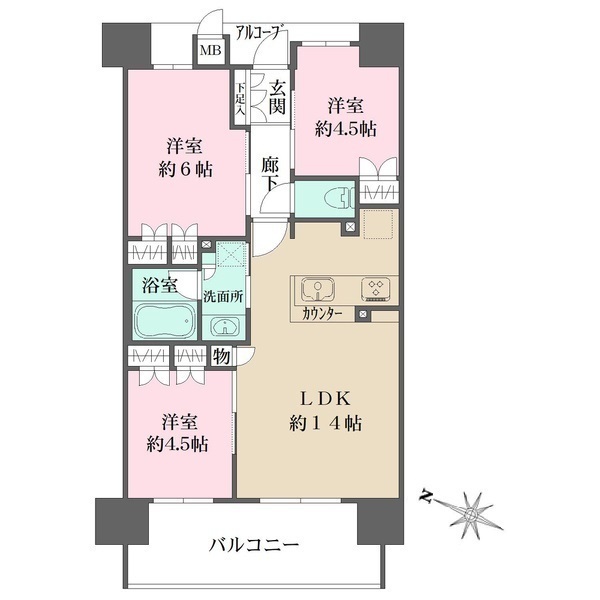 ザ・レジデンス元町海岸通の間取図