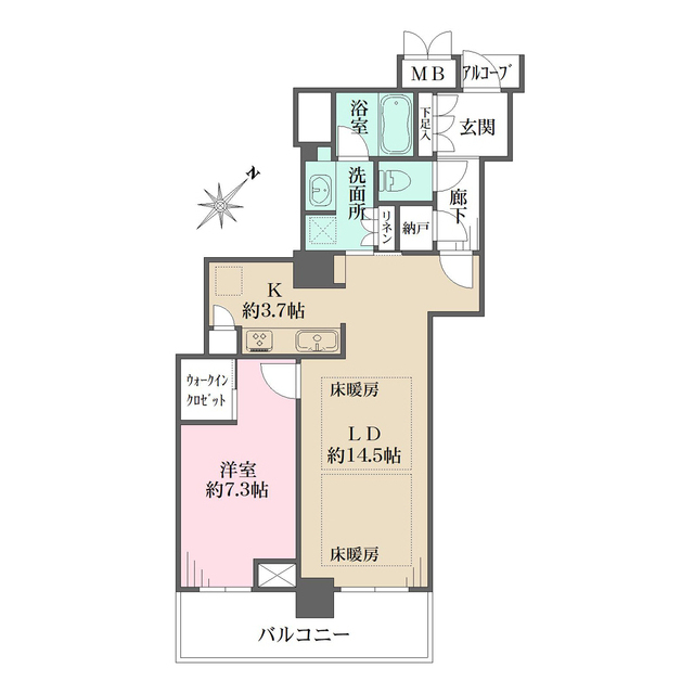 アーバンライフ神戸三宮ザ・タワーの間取図