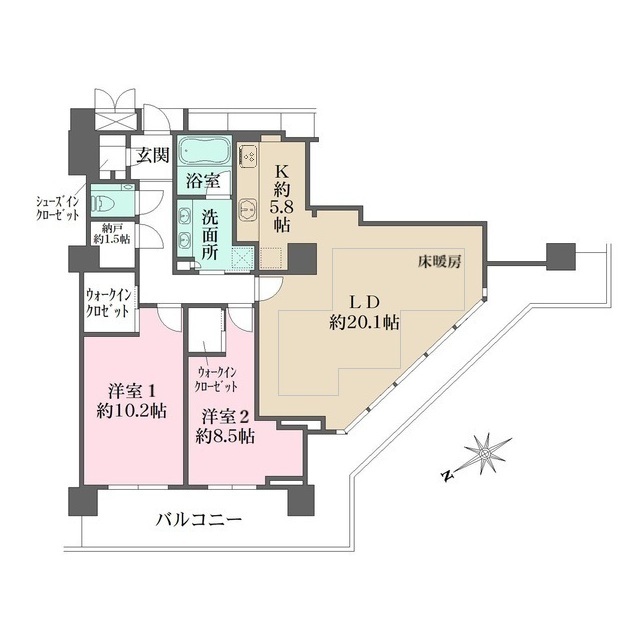 アーバンライフ神戸三宮ザ・タワーの間取図
