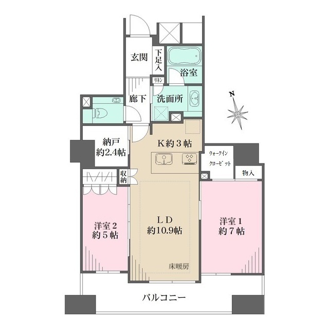 アトラス神戸中山手通の間取図