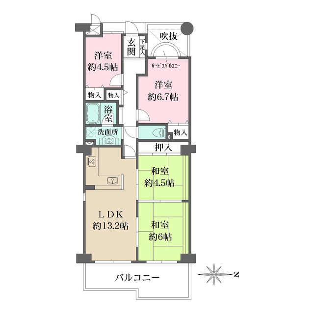 カネボウ芦屋アーバンプラザの間取図
