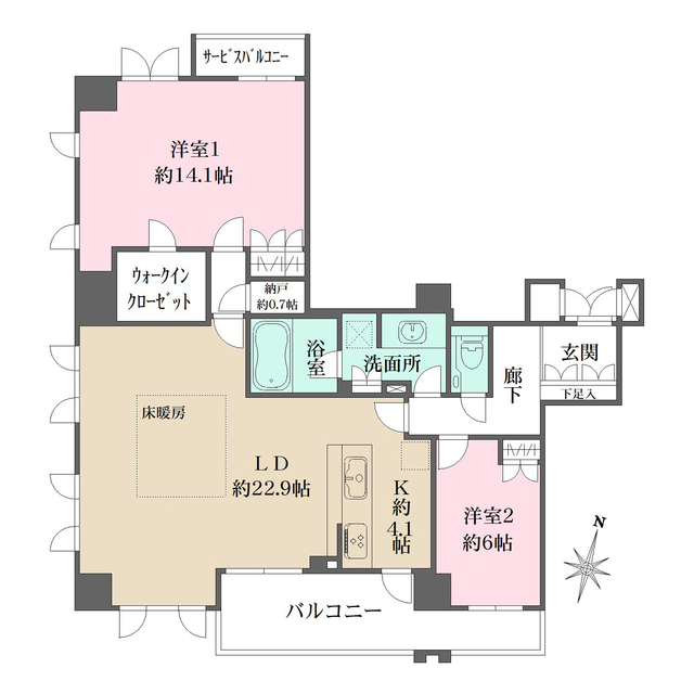 シエリア神戸北野坂の間取図