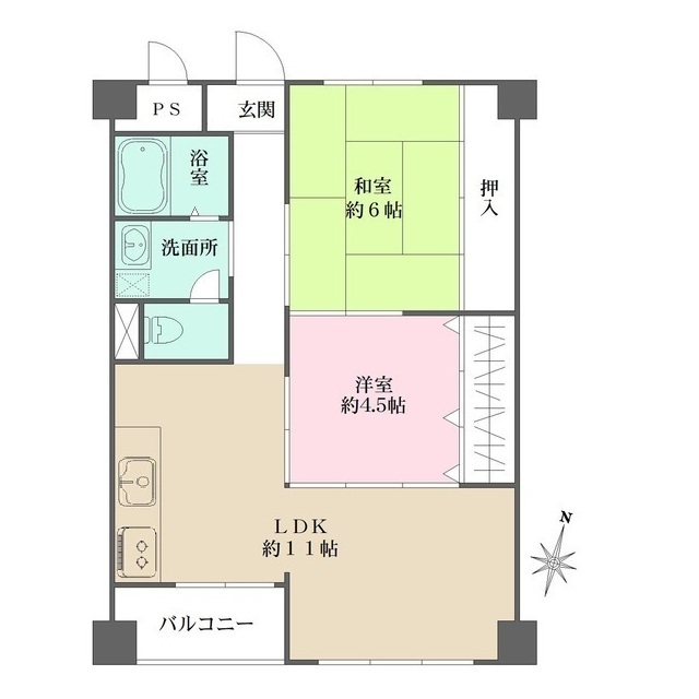 住吉台東住宅３号棟の間取図