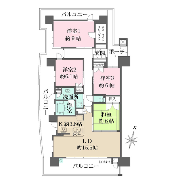 Ｂｒｉｌｌｉａ六甲アイランドブランズリビオの間取図