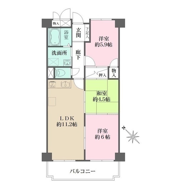 ベルダ鈴蘭台の間取図