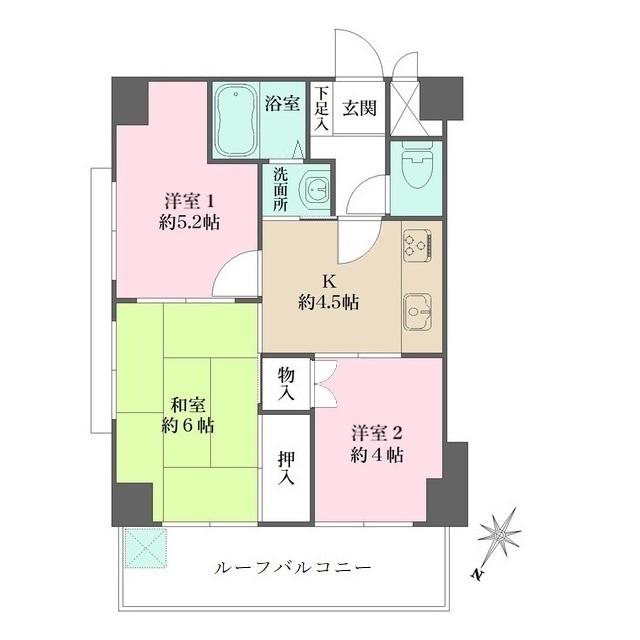 モンラヴィ甲南町の間取図