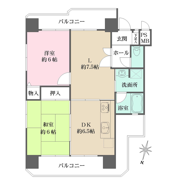 ライオンズマンション六甲口の間取図