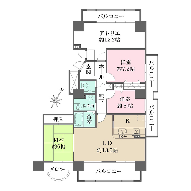 ＲＩＣウエストコート４番街５２３号棟物件間取図