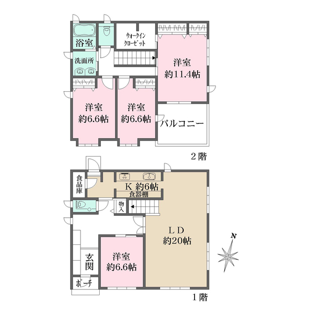 神戸市東灘区向洋町中６丁目戸建の間取図
